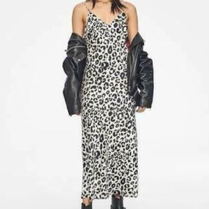 Anine Bing Xs Rosemary Slip Dress In Leopard